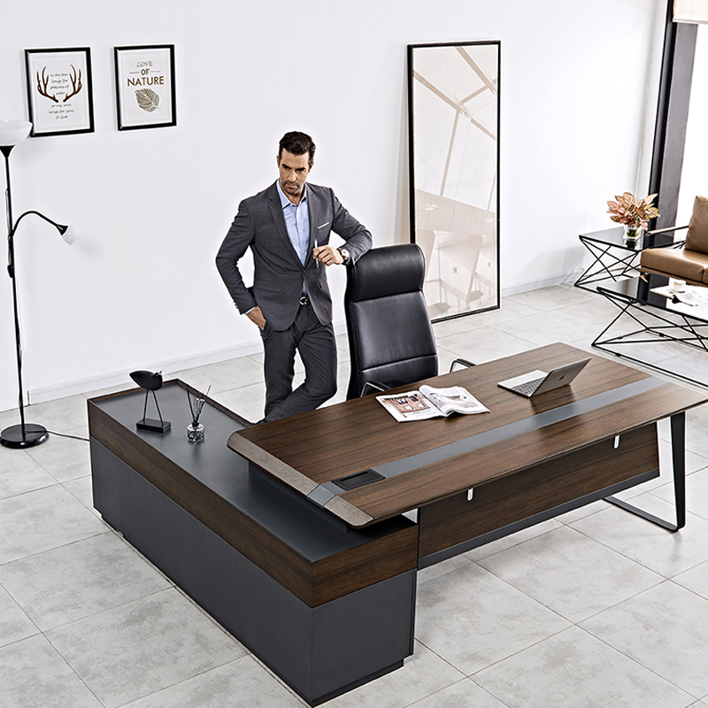 Office Tech Design - 현대적인 고급 원목 사무용 책상 워크스테이션