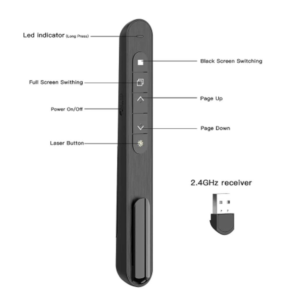 무선 프레젠터 레이저 페이지 넘김 펜 2.4GHz 볼륨 - Presentation Remote Laser 리뷰 및 가격