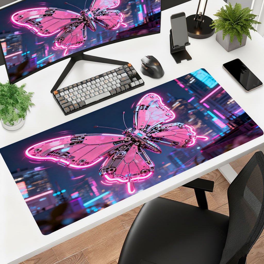 브랜드 핑크 테크 아이언 아트 마우스 패드 버터플라이  - Office Tech Desk 리뷰 및 가격