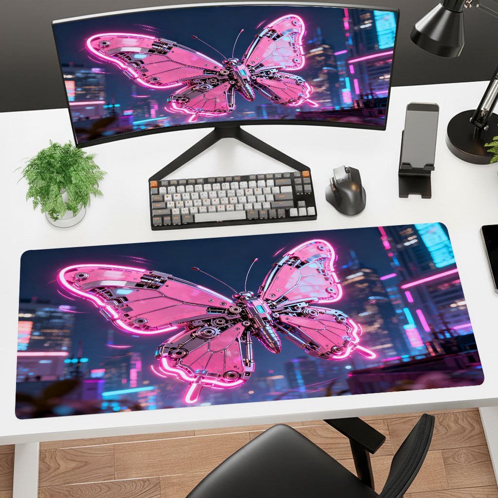 브랜드 핑크 테크 아이언 아트 마우스 패드 버터플라이  - Office Tech Desk 리뷰 및 가격